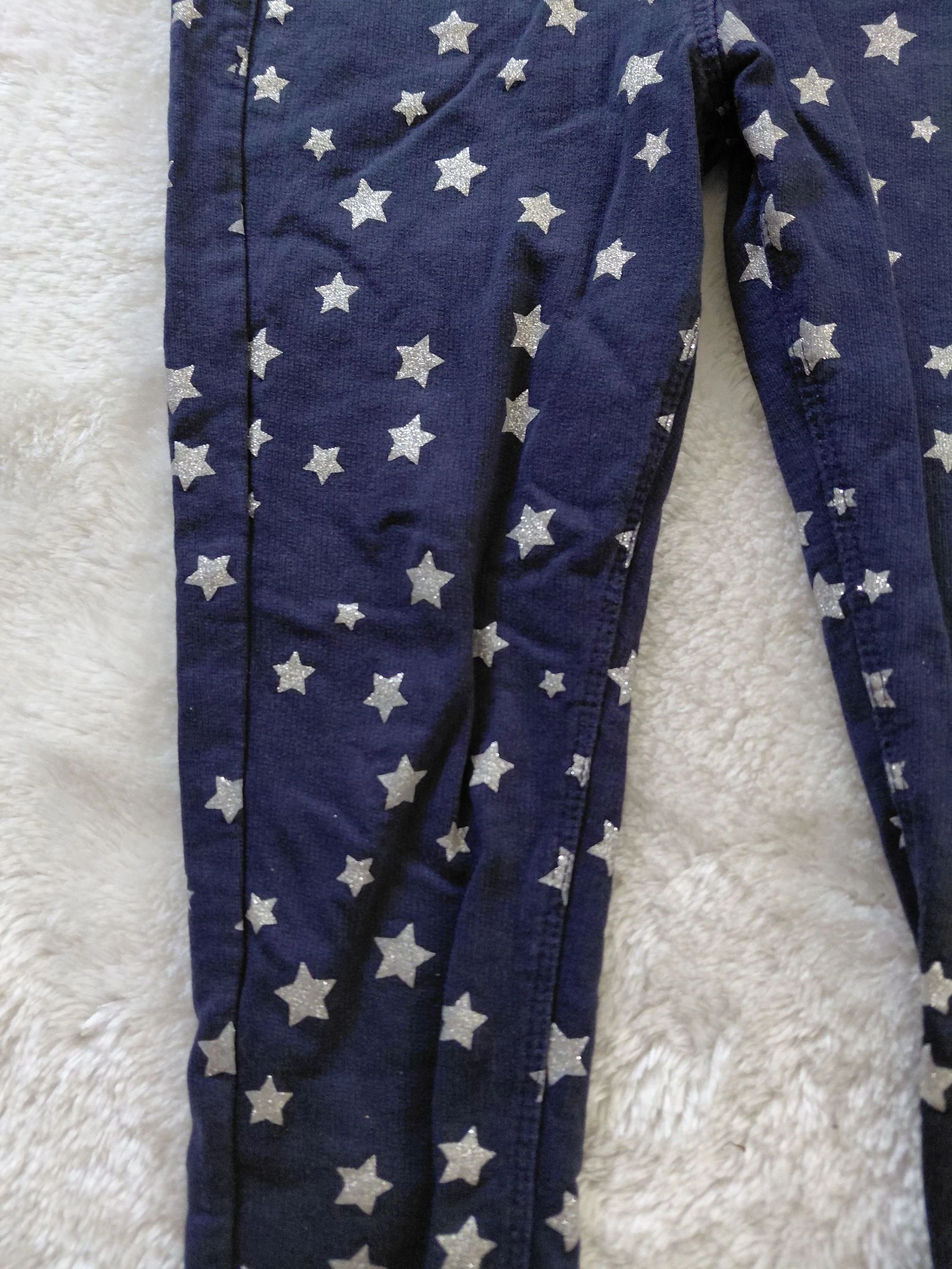 Pantalon souple bleu marine motifs étoiles argenté 4 ans – photo 2
